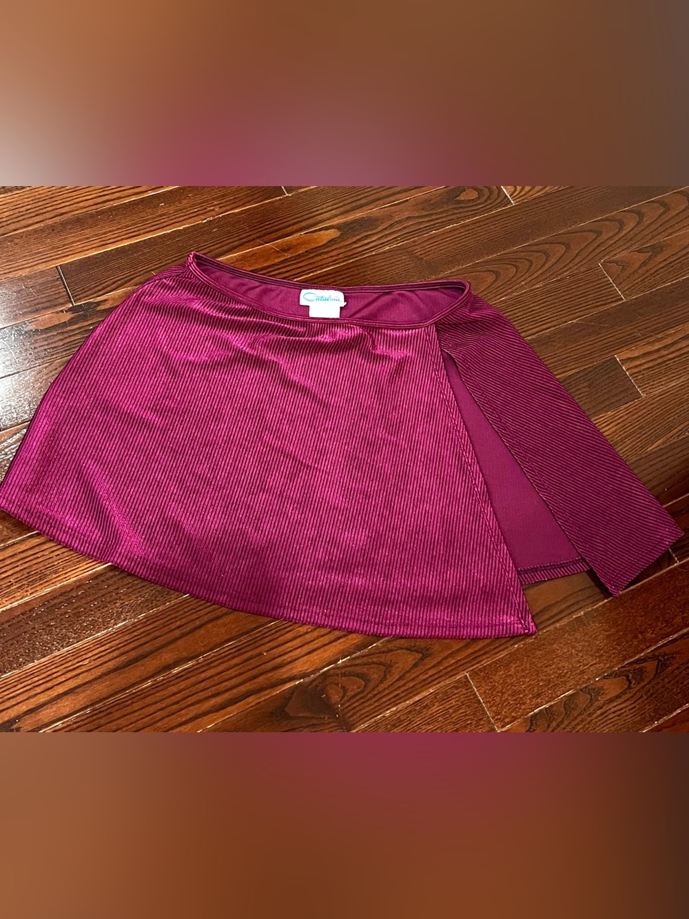 Vintage‎ 80s Set Purple Paisley Satin Blouse + Magenta Mini Skirt Dark Academia - Picture 7 of 7